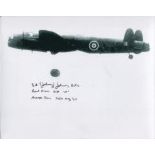 Dambusters: 8x10 inch photo signed by Dams raid veteran George Johnson DFM. Unusually, he has