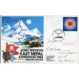 Nepal multi-signed: 1983 Joint Services Expedition to Nepal cover signed by FOUR members of the team