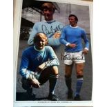 Manchester City: 16x12 inch photo signed by Man City legends Mike Summerbee, Colin Bell and