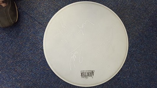 Stereophonics Arbiter Drumskin signed by all four band members in silver sharpie. Good condition