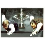 Snooker multi-signed: Superb 10.5x8.5 inch photo signed by snooker greats Steve Davis and Ray