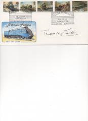 Terence Cuneo Signed Flying Scotsman Pride of Doncaster British Trains FDC. Good condition