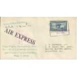 Unusual May 1929 Air Express first flight Springfield OH. cover with receiving stamp and pre-paid