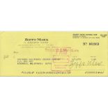 Zeppo Marx signed 1979 US bank Cheque. Good condition