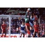 Liverpool: 8x12 inch photo signed by Liverpool goalkeeper Bruce Grobbelaar, pictured in action