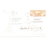 Charles Augustus Lindbergh signed cover. A prize of $25,000 to the first pilot to fly directly New