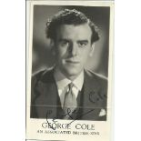 George Cole signed 14cmx9cm sepia photo. (22 April 1925 5 August 2015) was an English actor whose