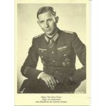 Col Otto Ernst Remer KC OL signed 6 x 4 vintage portrait photo soldier and political activist: