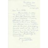 Gerald Birks MC** ALS. Handwritten and signed letter by Gerald Birks MC**, Canadian Fighter Ace with