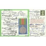 The Defence Medal signed by TWENTY SEVEN. Unfathomably rare Defence Medal cover - Eric Wormald