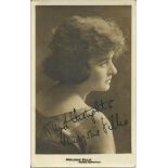 Marjorie Villis signed 14cmx9cm sepia postcard. British film actress of the silent era. Good