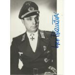 Josef Brandner autographed photograph. Small 5x4 inches black and white portrait photograph