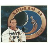 Ed Mitchell signed 10 x 8 white space suit photo. Good condition