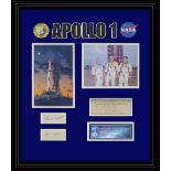 Apollo 1 crew signed presentation Gus Grissom signed cheque and Roger Chaffee, Edward White Jnr