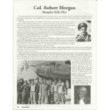 Colonel Robert Morgan signed biography page. Rare biography page autographed by Colonel Robert