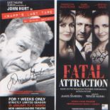 Kristin Davis/John Hurt. A pair of signed theatre flyers from different West End plays. Excellent.