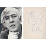 Peter Cook. A very rare signed 7 x 5 inch signed (on reverse) photo of comedy legend, Peter Cook.