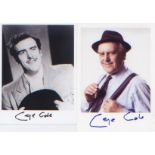 George Cole. A pair of signed p/c sized photos from his ‘Ealing’ days and as ‘Arthur Daley’ from ‘