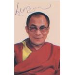 Dalai Lama. A 4 x 3 inch signed portrait of the Dalai Lama. Excellent.