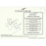 Rare Concorde flown postcard. Mike Banister Chief Concorde pilot signed colour Concorde on the