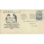 Rear Admiral Richard E Byrd signed cover. Rarely seen 1935 Little America Byrd Antarctic