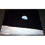 Charlie Duke Apollo Moonwalker Astronaut a 12" x 16" colour photo stunning Earth Rise image