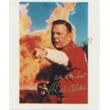 Red Adair. A dramatic p/c sized signed photo of the famed firefighter.