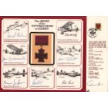 Victoria Cross signed by 7 recipients Large First Day Cover signed by Group Captain Lord Geoffrey