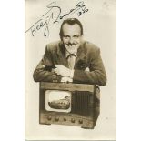 Terry Thomas signed 14cmx9cm sepia photo. 1911 1990 was an English comedian and character actor