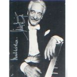 Victor Borge. A p/c sized signed photo of the charismatic Norwegian musical comedian. Excellent.