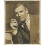 Walter Hutton signed 25cmx20cm sepia photo. Good condition