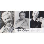 The Goon Show. A trio of signed p/c sized photos of Spike Milligan, Michael Bentine and Eric