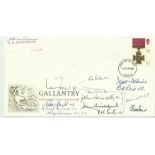 Fourteen Victoria Cross Winners signed cover. Uber rare 1990 Gallantry Royal Mail first day cover.