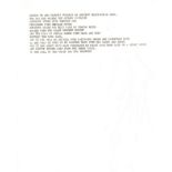 Marc Bolan original typed manuscript, UNSIGNED, with nice poem. Comes with copy of authentication