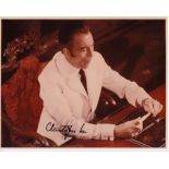 Christopher Lee A 20cm x 25cm, 10 x 8 inches photo clearly signed by Christopher Lee from James Bond