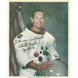 Charlie Duke signed dedicated 10 x 8 colour photo. Good condition