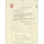 Irene Ward MP signature on typed letter House of Commons notepaper Good condition