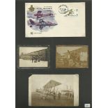 Aviation collection includes covers, sepia photos, colour postcards, and Desert storm stickers. Good