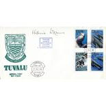 Virginia McKenna: Tuvalu First day Cover signed by actress Virginia McKenna. Good condition