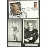 Marilyn Monroe collection of unsigned 3 photos. Hollywood legends FDC and modern postcard as she was