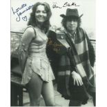 Louise Jameson and Tom Baker signed 10x8 b/w Dr Who photo. Good Condition