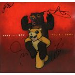 Fall Out Boy 12” Double Coloured Vinyl Album ‘Folie À Deux’ Signed On Front Cover By The Band,
