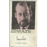 Clement Freud signature piece Good condition