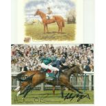 Horse racing collection consisting of 6 signed colour photos of varying sizes signed by Willie