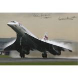 Concorde Multi-signed: 8x12 inch photo of a British Airways Concorde in flight signed by brothers