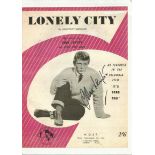 John Leyton signed front of music sheet for Lonely City. Good Condition