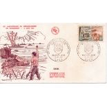 French First Day Cover unsigned for Caen commemorating 20th Anniversary (1964) of the D-Day
