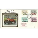 Benham Austin 7 60th Anniversary FDC dated 13th October 1982. Carried by Austin 7 from Longbridge to