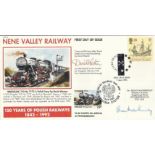 Dr Brian Mawhininey & Artist David Weston signed 1992 Nene Valley Railway FDC with Railway Letter