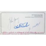 Apollo 16 John Young, Charlie Duke and Ken Mattingly Signed to Reverse of a Pioneer F & G Mission to